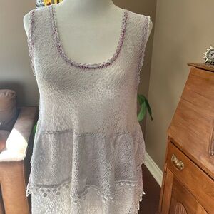 Free People Lavender Crochet Tank Top